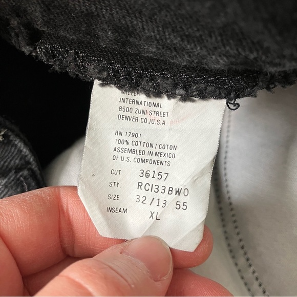 Rockies | Vintage Black Denim XL Inseam High Waist Cotton Jeans 32 - Picture 4 of 6